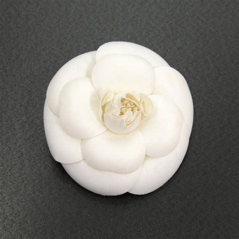 chanel white camellia|Chanel camellia flower brooch.